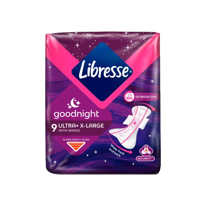 Libresse Ultra Thin Goodnight Extra Wing Maandverband 9 Stuks