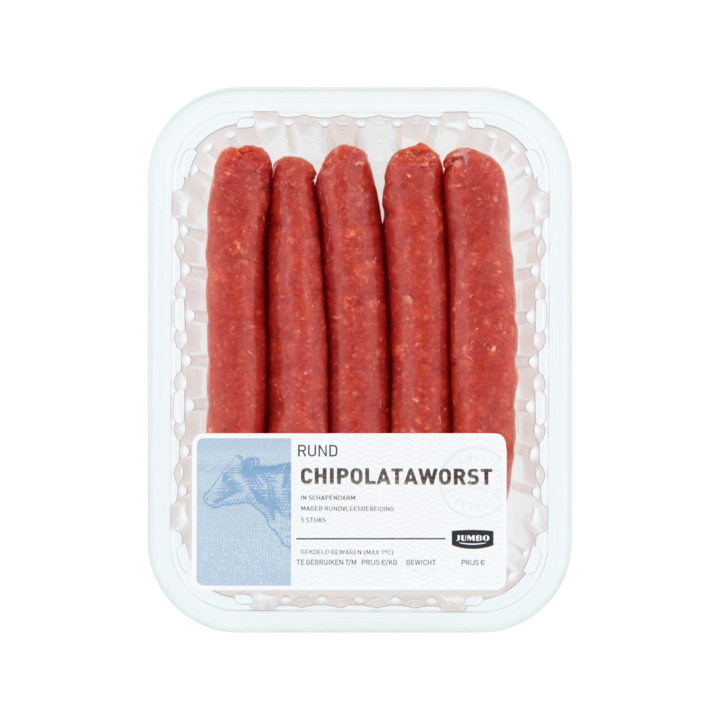 Jumbo Chipolataworst Rund 5 Stuks 250g