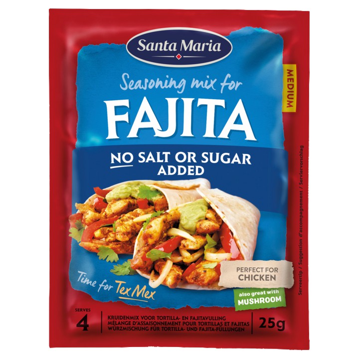 Santa Maria Fajita Kruidenmix geen zout toegevoegd 25g