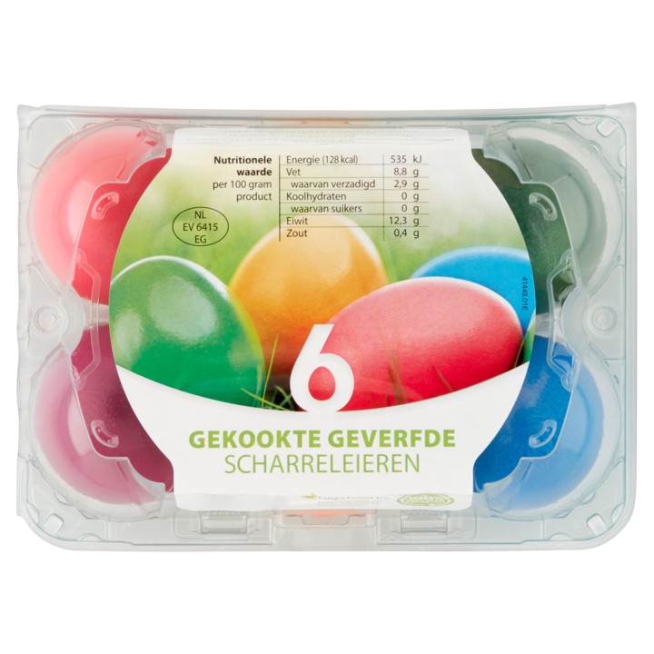 Gekookte Geverfde Scharreleieren 6 Stuks