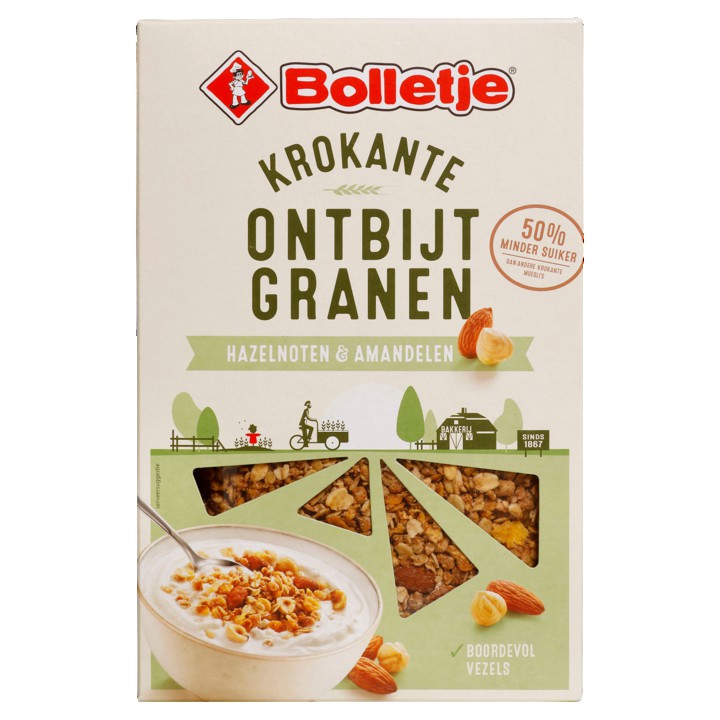 Bolletje Krokante Ontbijtgranen Hazelnoten &amp;amp; Amandelen 375g