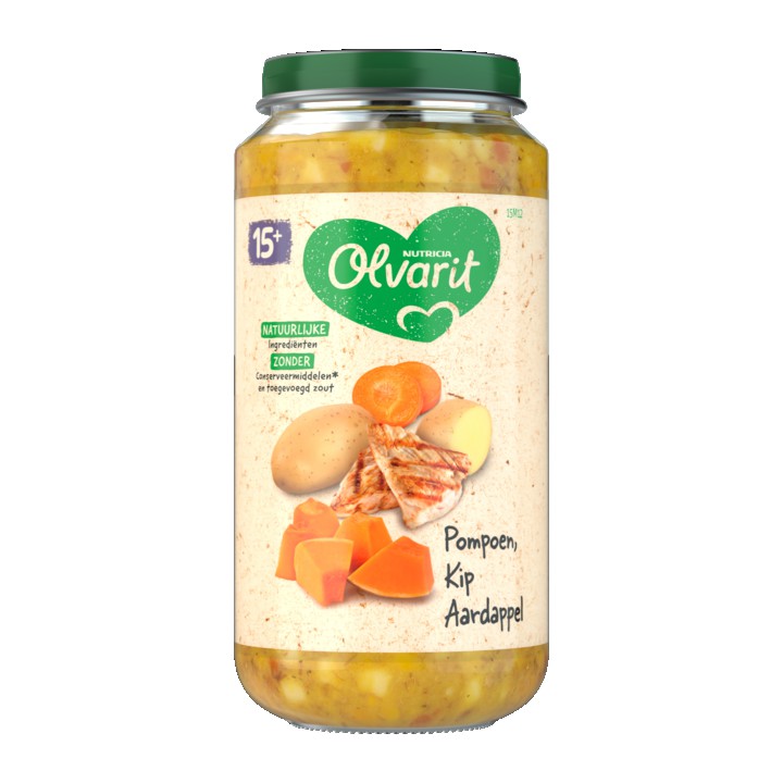 Olvarit Pompoen Kip Aardappel 15+ Maanden 250g