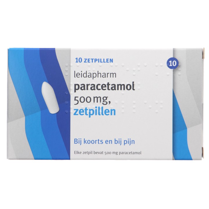 LeidaPharm Paracetamol zetpillen 500 mg, 10 stuks