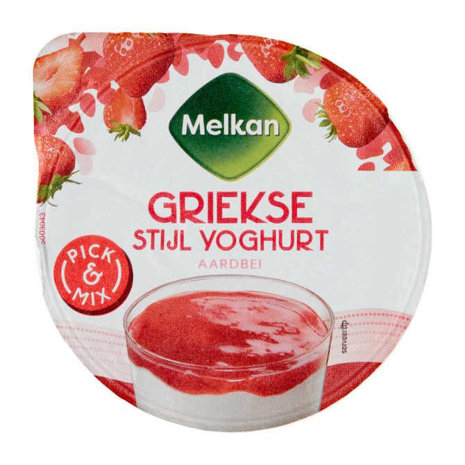 Melkan Griekse stijl yoghurt aardbei