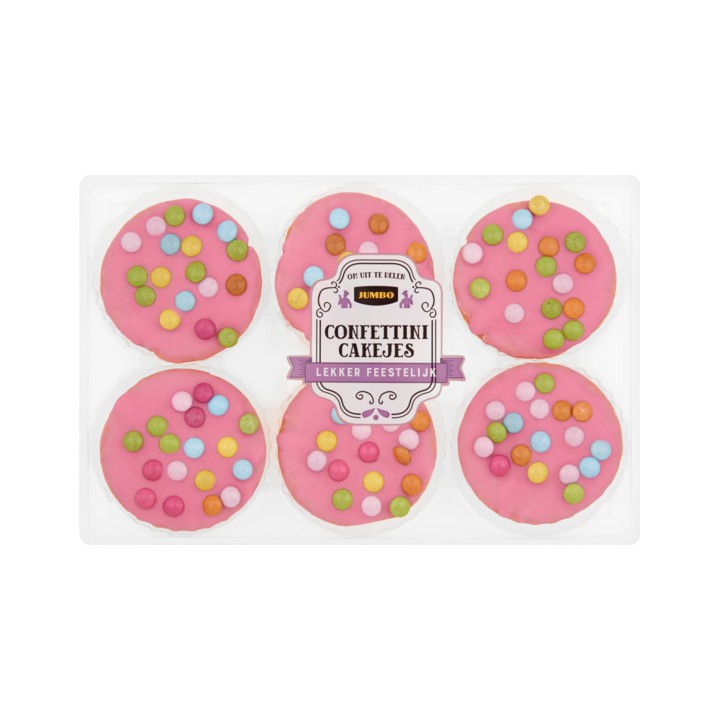 Jumbo Confettini Cakejes 6 Stuks