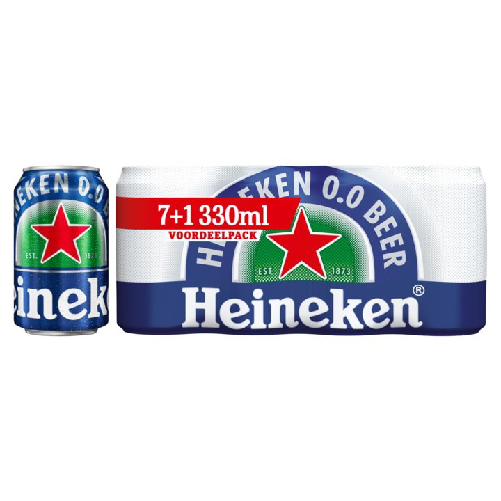 Heineken Premium Pilsener 0.0 Bier Blik 7+1 x 330ML