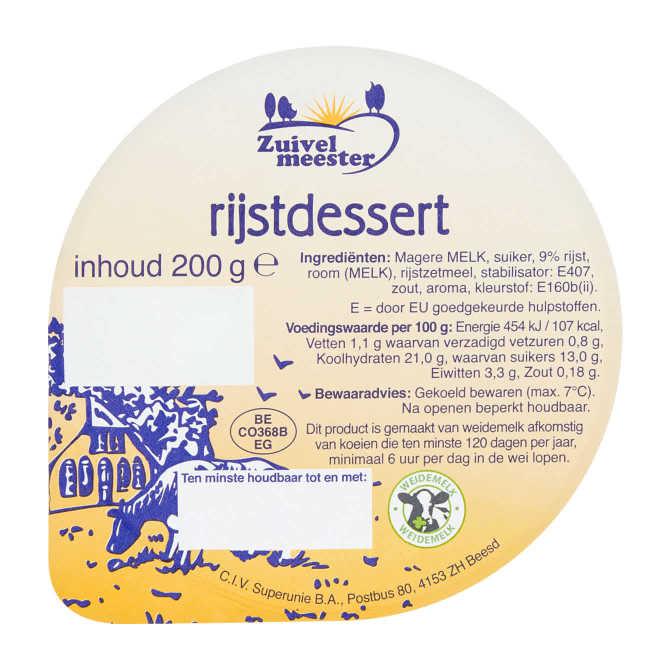 Zuivelmeester Melk- rijstdessert