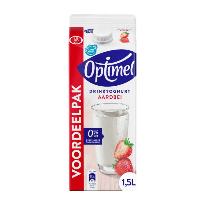 Optimel Drinkyoghurt Aardbei 0% Vet 1500 ml Pak