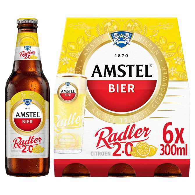 Amstel Radler Bier Citroen Fles 6 x 30 cl