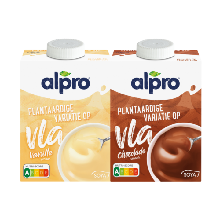 Alpro Vanille en Chocolade Vla 2 x 525g