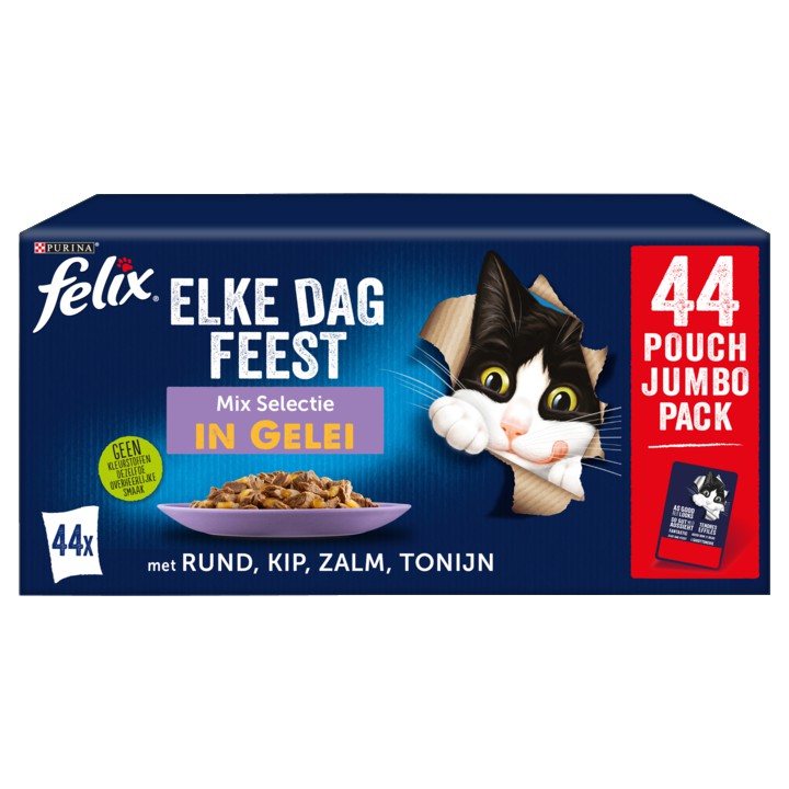 FELIX&amp;reg; Elke Dag Feest Mix Selectie in Gelei Kattenvoer 44x85g