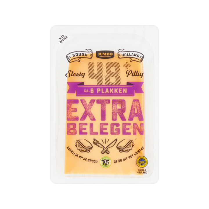 Jumbo Extra Belegen Kaas 48+ Plakken 190g