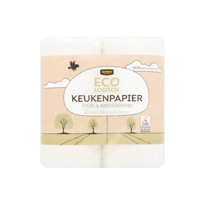 Jumbo Keukenpapier Ecologisch 3 Laags 2 Stuks