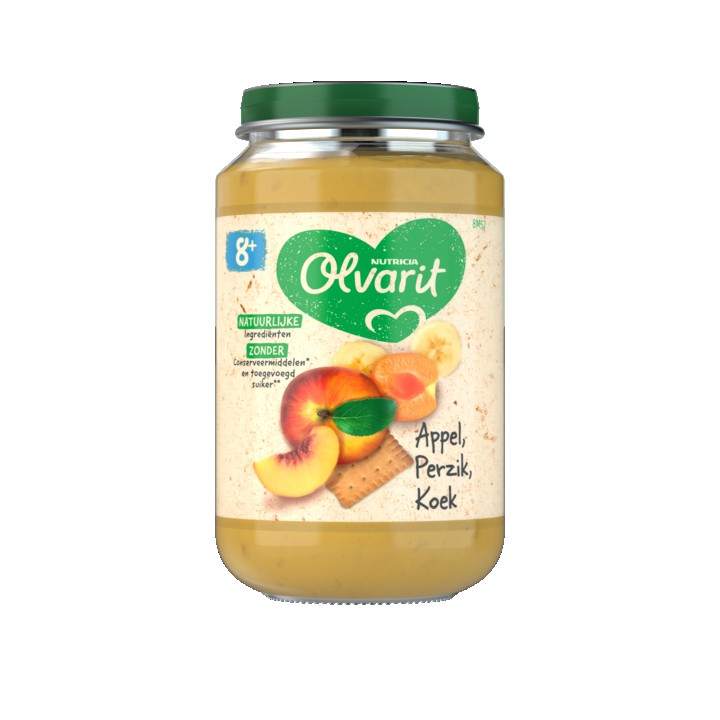 Olvarit Appel Perzik Koek 8+ Maanden 200g