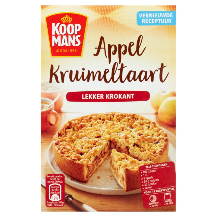 Koopmans Appelkruimeltaart mix