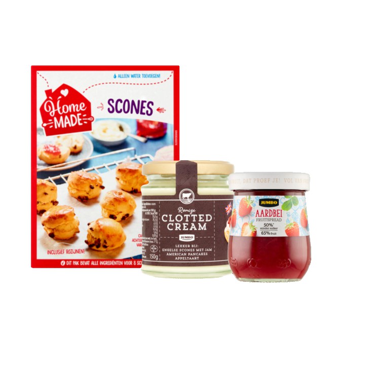 Scones met Clotted Cream en Aardbeienspread