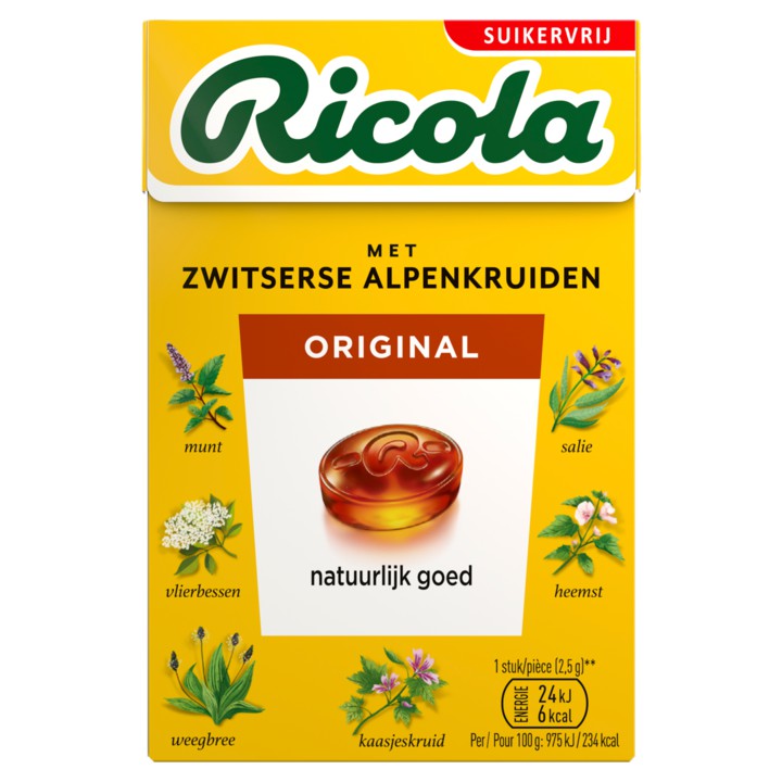 Ricola Original suikervrij doosje 50g