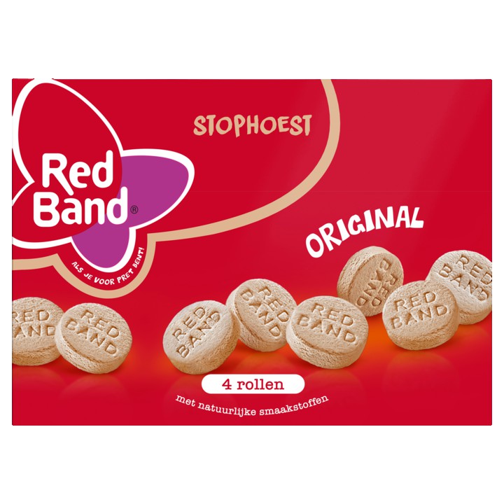 Red Band Stophoest rollen Snoep 4-pack (4 x 40g)