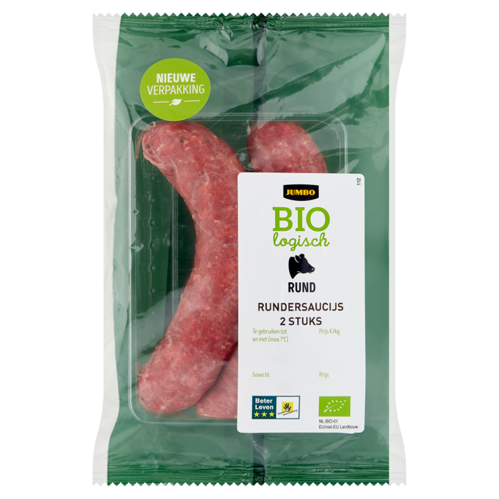 Jumbo Rundersaucijs Biologisch 2 Stuks