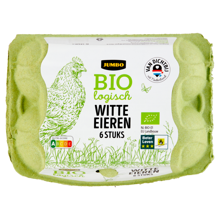 Jumbo Biologisch Witte Eieren 6 Stuks