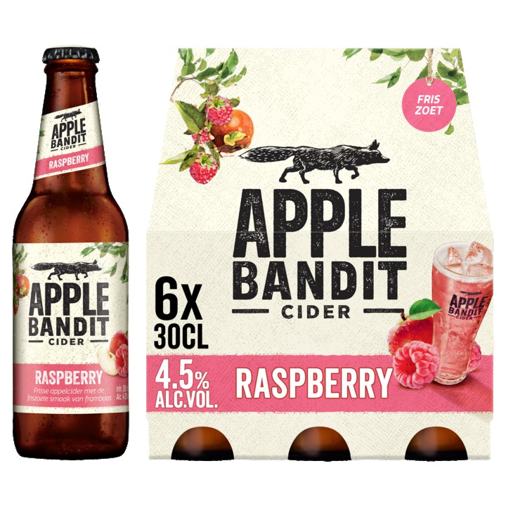 Apple Bandit Cider Raspberry Fles 6 x 30cl