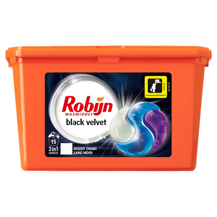 Robijn 3-in-1 Wascapsules Black Velvet 15 wasbeurten