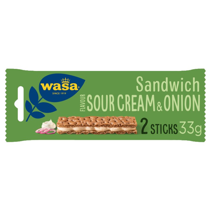 Wasa Sandwich Flavour Sour Cream &amp;amp; Onion 2 Stuks 99g