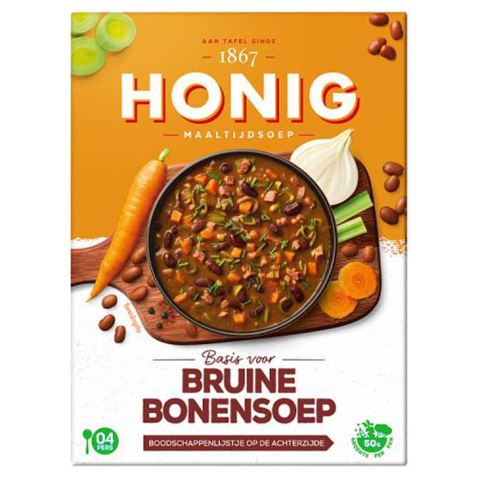 Honig Bruine bonen soep maaltijd