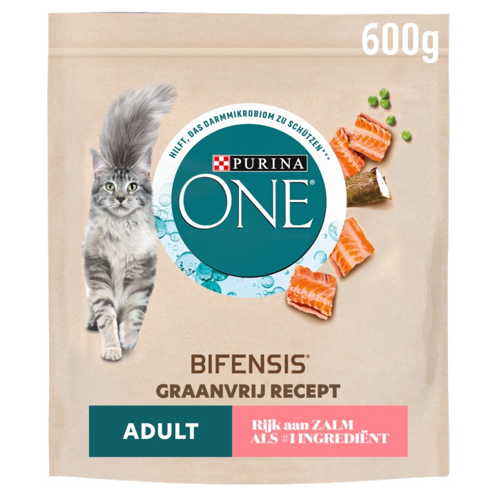 Purina ONE Graanvrij Adult Kattenvoer Rijk aan Zalm