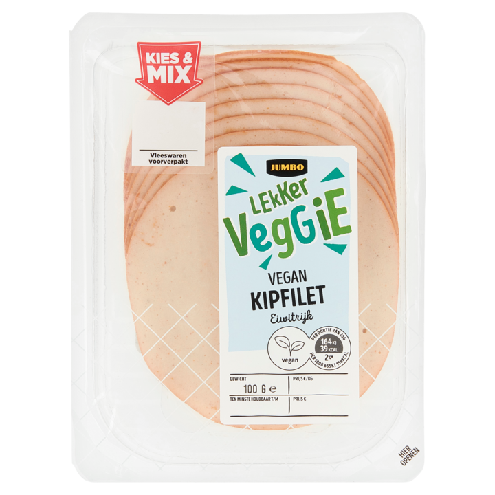 Jumbo Lekker Veggie Vegan Kipfilet 100g