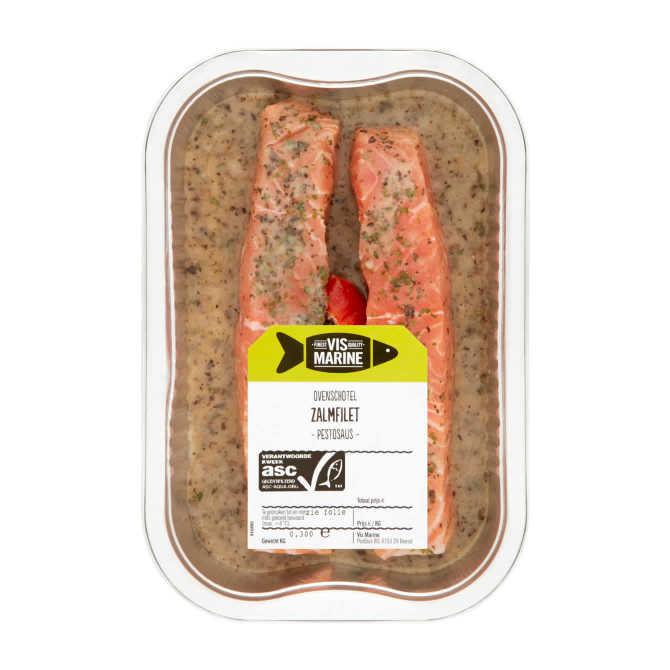 Vis Marine Ovenschotel zalmfilet pestosaus