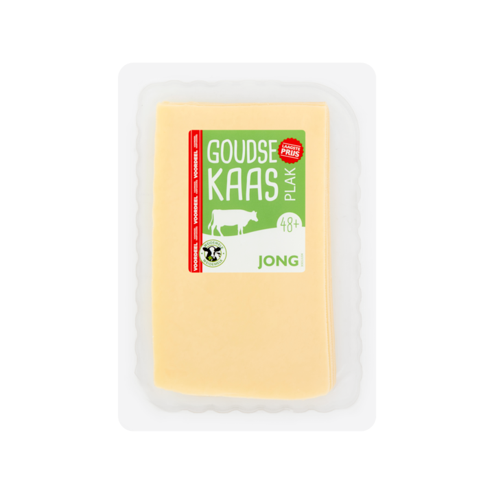 Goudse Kaas Jong 48+ Plakken Voordeelverpakking 400g