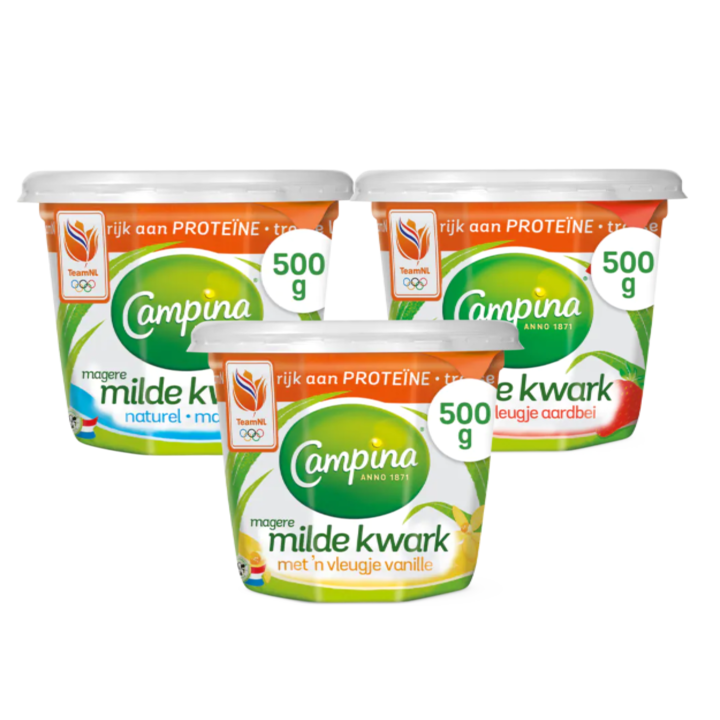 Campina Kwark Naturel, Aardbei &amp;amp; Vanille