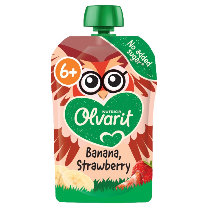 Olvarit Knijpfruit Banaan Aardbei 6+ Maanden 100g