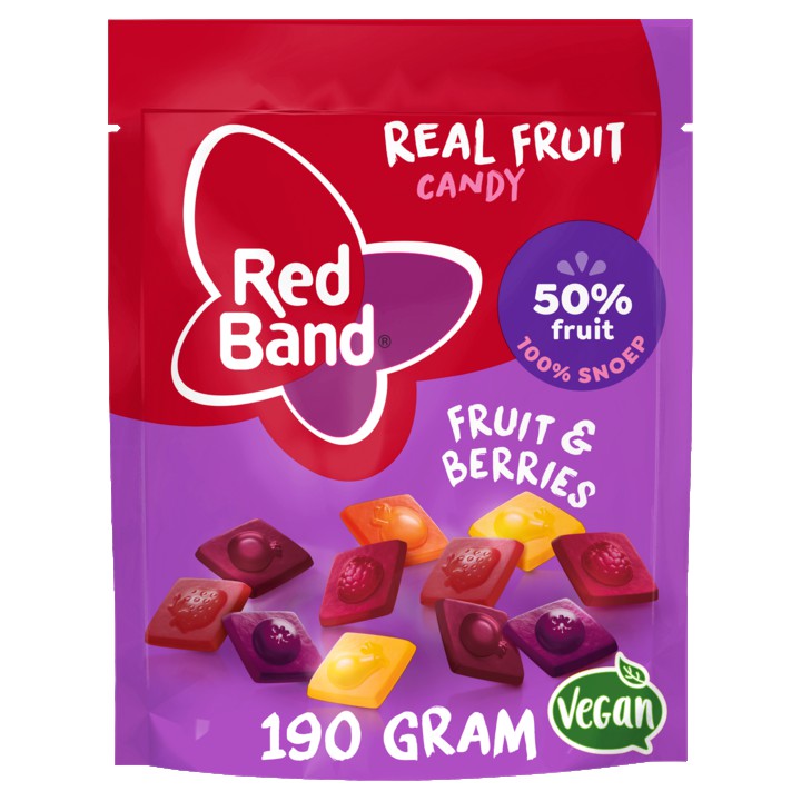 Red Band Real Fruit Candy Fruit &amp;amp; Berries Snoep 190g