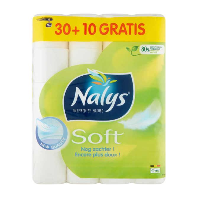 Nalys Soft Toiletpapier 2 Lagen 30 + 10 Gratis Rollen