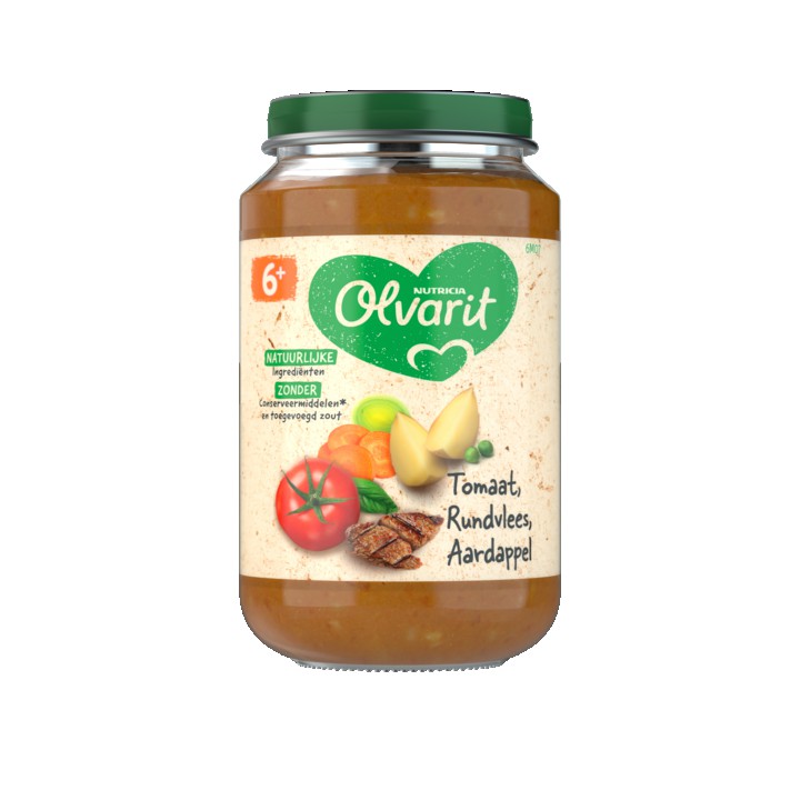 Olvarit Tomaat Rundvlees Aardappel Wortel 6+ Maanden 200g