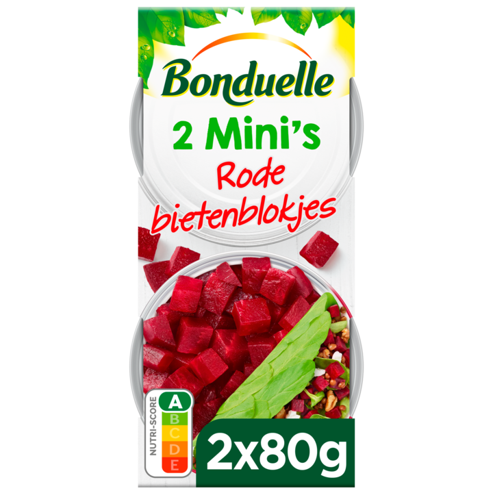 Bonduelle Rode bietenblokjes 2 Mini&amp;#x27;s 160g