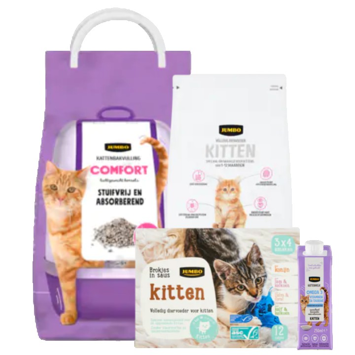 Jumbo Kattenbakvulling, Kattenmelk en Kittenvoer