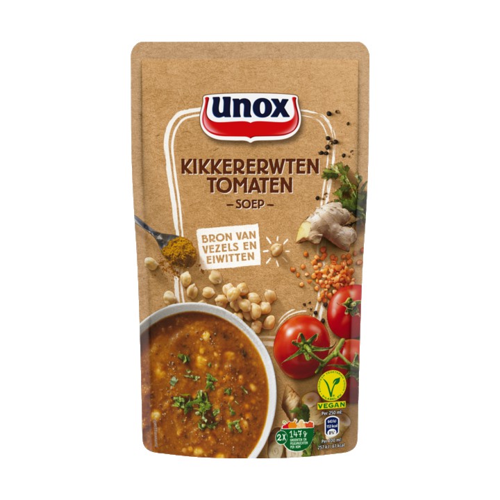 Unox Soep In Zak Kikkererwten Tomaten 570ml