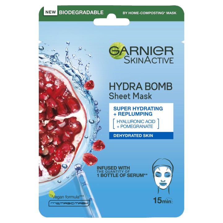 Garnier SkinActive Hydra Bomb Sheet Mask met Granaatappel