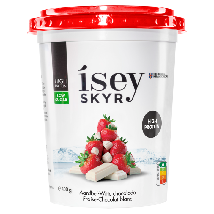 &amp;Iacute;sey Skyr Aardbei - Witte Chocolade 400g