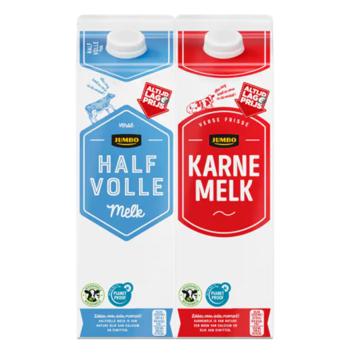 Jumbo Karnemelk &amp; Halfvolle Melk