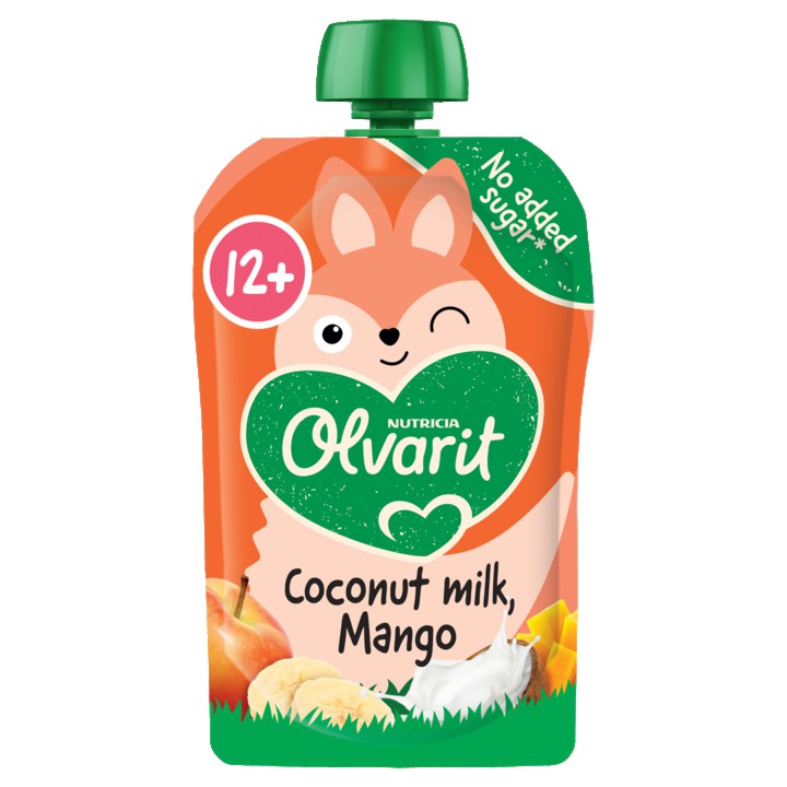 Olvarit Knijpfruit Kokosmelk Mango 12+ Maanden 100g