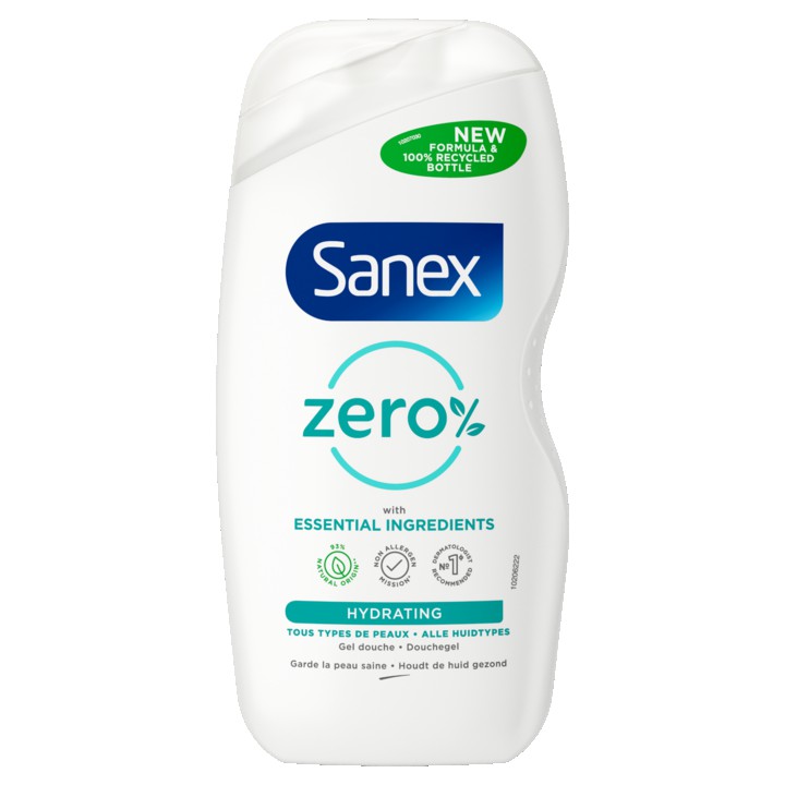 Hydraterende douchegel Sanex Zero% voor alle huidtypes {500ml}