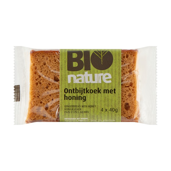 Bio Nature Ontbijtkoek met Honing 4 x 40g