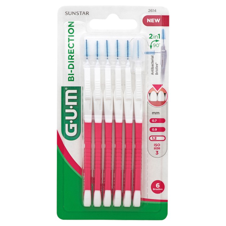 GUM&amp;reg; Bi-Direction Brushes 1,2 mm 6 Stuks