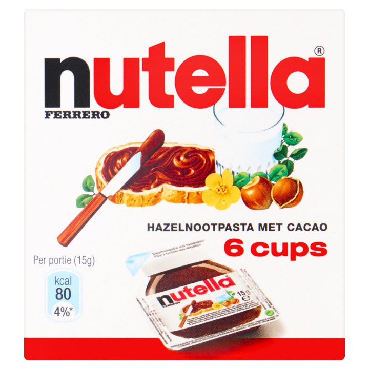 Nutella Hazelnootpasta met Cacao 6 x 15g