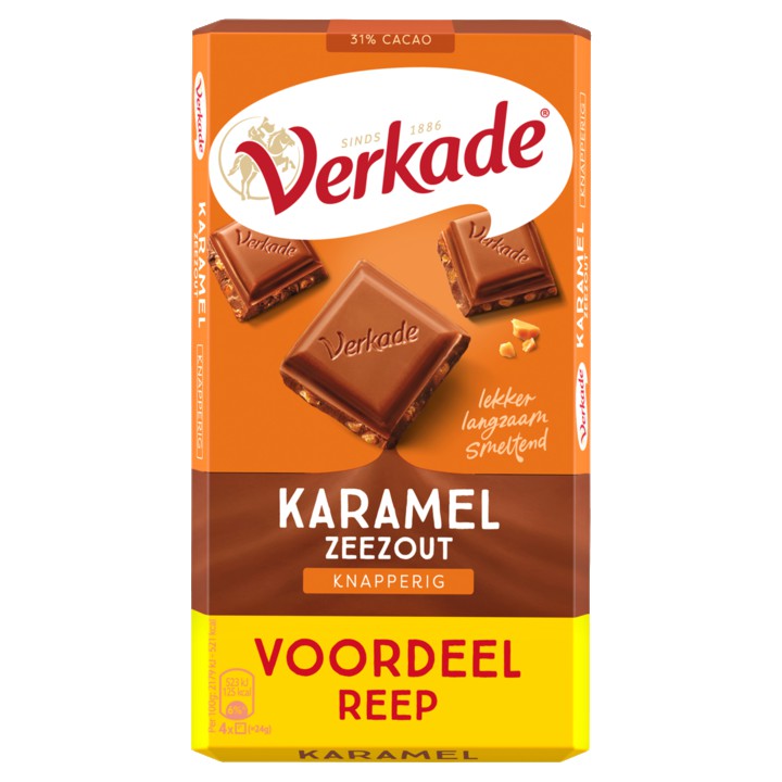 Verkade Karamel Zeezout Knapperig Voordeelreep 192g