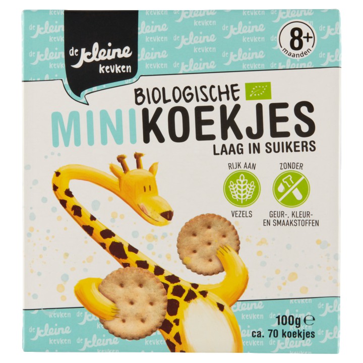 De Kleine Keuken Biologische Mini Koekjes 8+ Maanden 100g